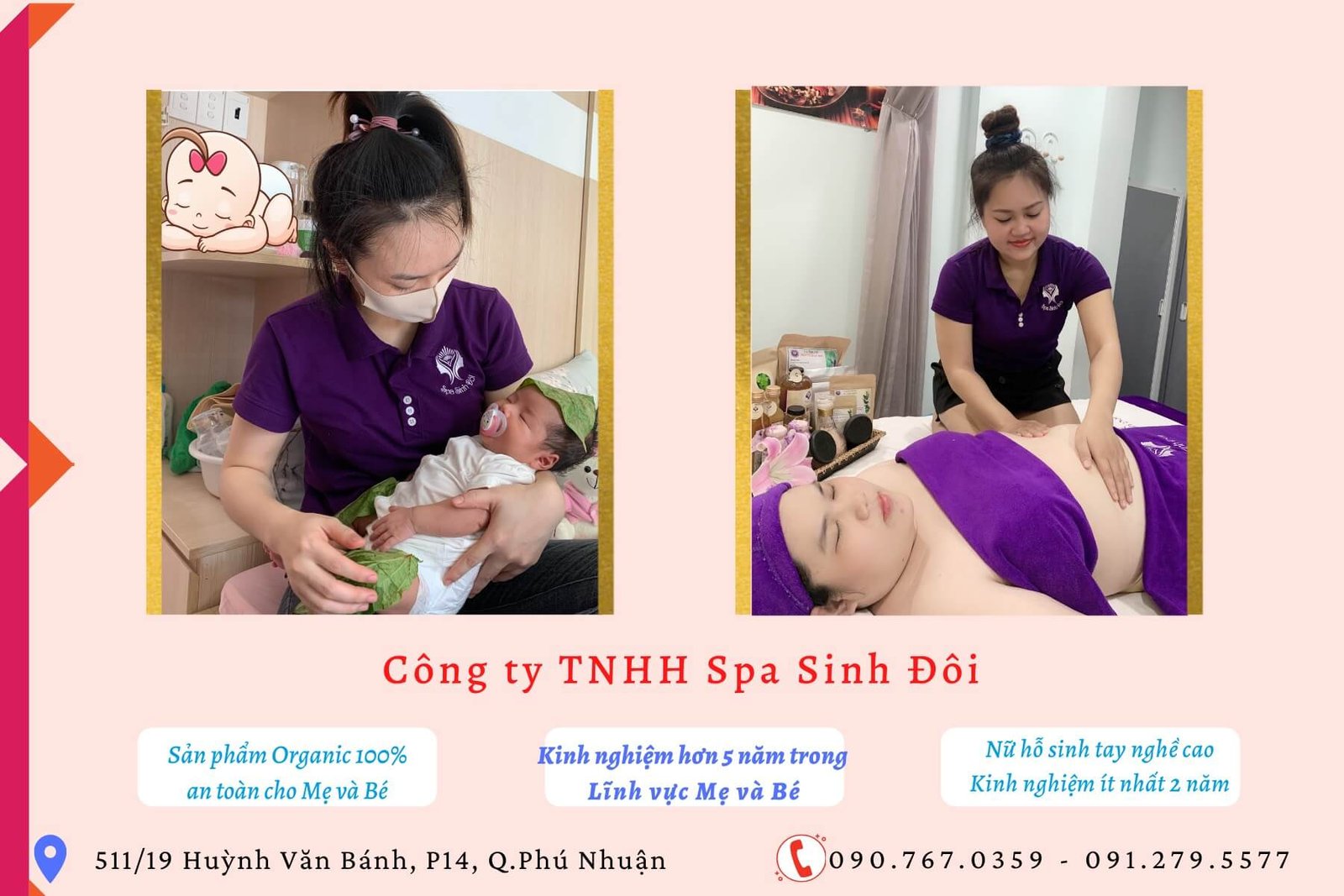 Công ty Spa Sinh Đôi: Chăm sóc mẹ và bé an toàn với sản phẩm Organic tại Phú Nhuận, TP.HCM.