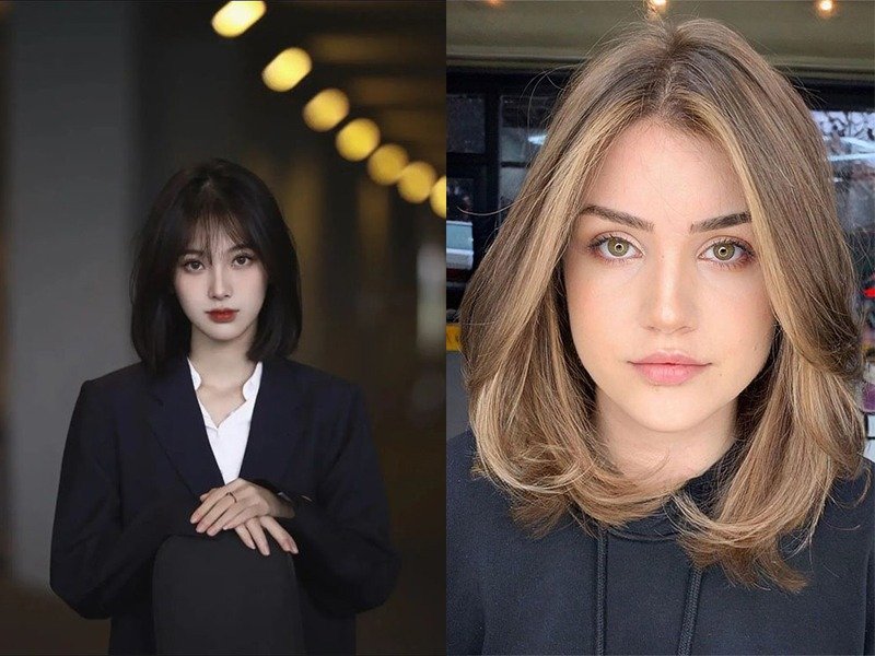 Tóc ngang vai cho mặt ngang vai