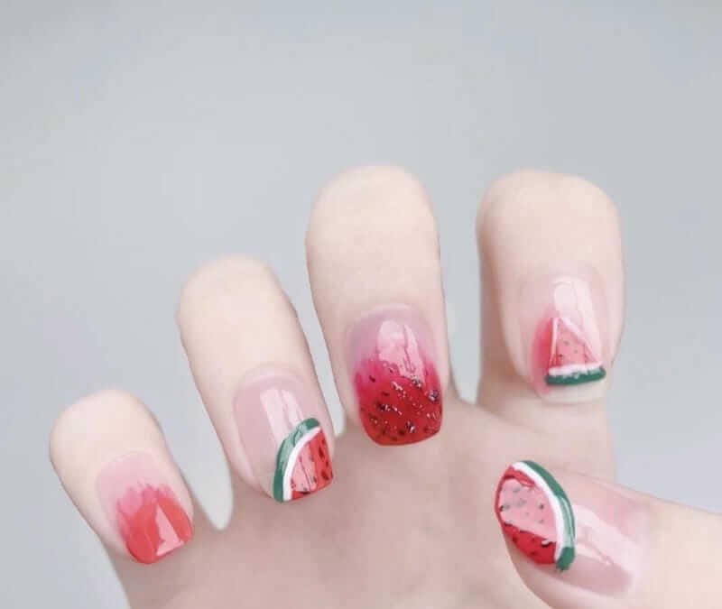 Điểm Danh Top 7+ Mẫu Nail Dưa Hấu Đẹp, Dễ Thương, Tôn Da 3 ga 1