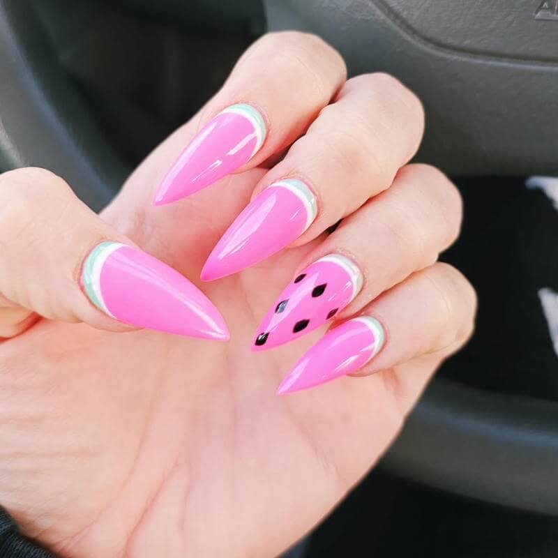Điểm Danh Top 7+ Mẫu Nail Dưa Hấu Đẹp, Dễ Thương, Tôn Da 6 hong 1