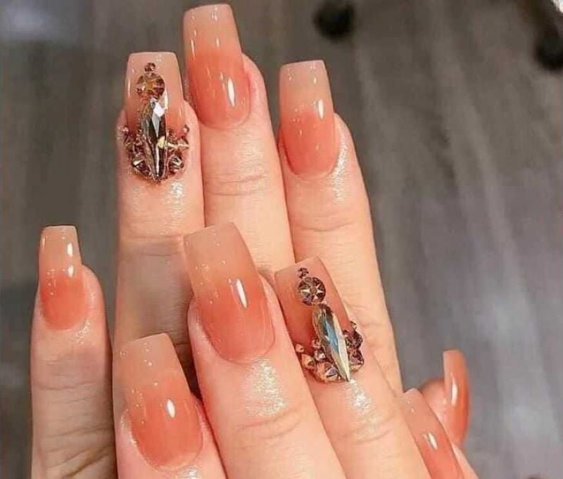 Top 10+ Mẫu Nail Màu Cam Đất Đẹp Sang Trọng, Hiện Đại 2 thach