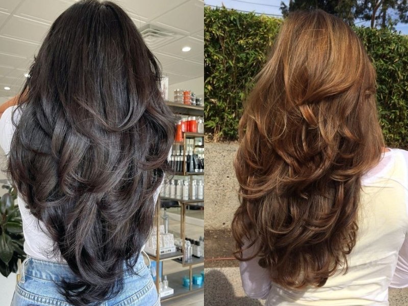 Tóc chiếc lá uốn gợn sóng 