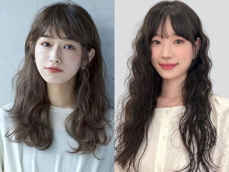 tóc uốn xù mì nhẹ