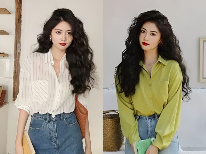 tóc xoăn đẹp cho khuôn mặt dài