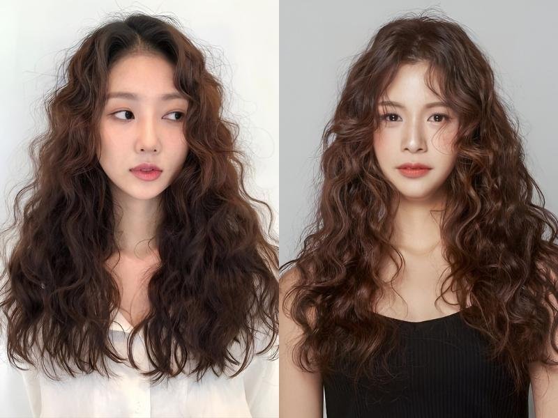 tóc xoăn đẹp cho khuôn mặt dài